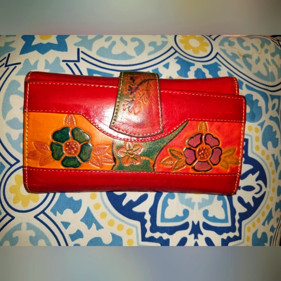 Vintage Red Leather Wallet